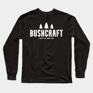 Bushcraft Shelter Fire Water Food Long Sleeve T-Shirt